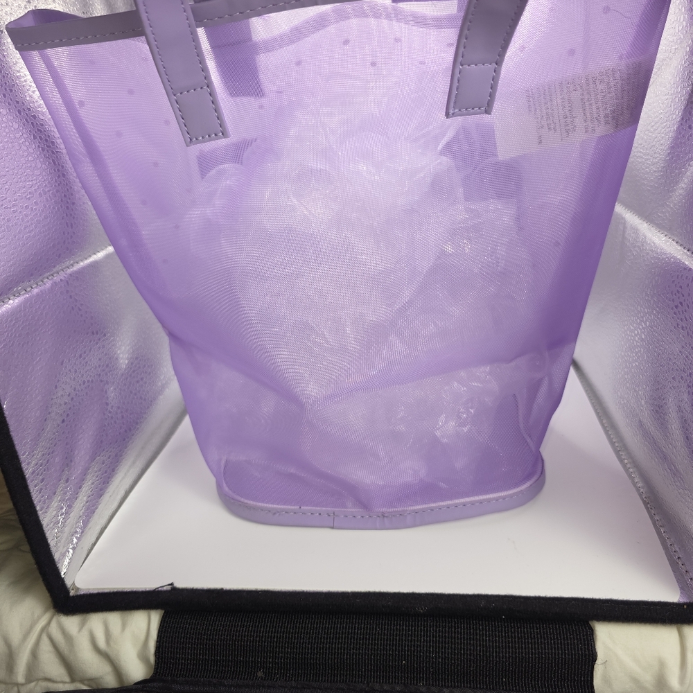 Kuromi Sanrio Tote Bag Lavender Mesh PVC Pastel Goth Kawaii 12.6″ × 11″ × 6.7″ - Picture 4 of 14